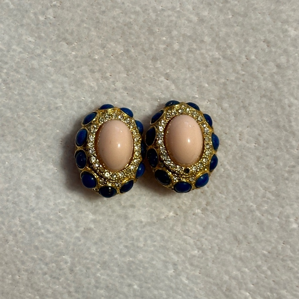 Kenneth Jay Lane KJL Vintage 60’s Clip On Earrings - Picture 3 of 10